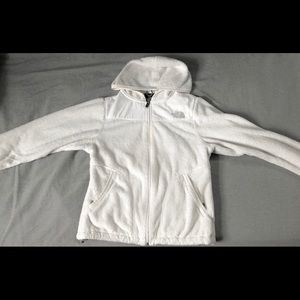 White Sherpa North Face Zip Up
